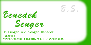 benedek senger business card